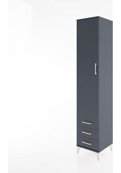 Hyperion Dolap 5 Raflı 3 Çekmeceli Tek Kapaklı 44x44x221 Antr... Antrasit