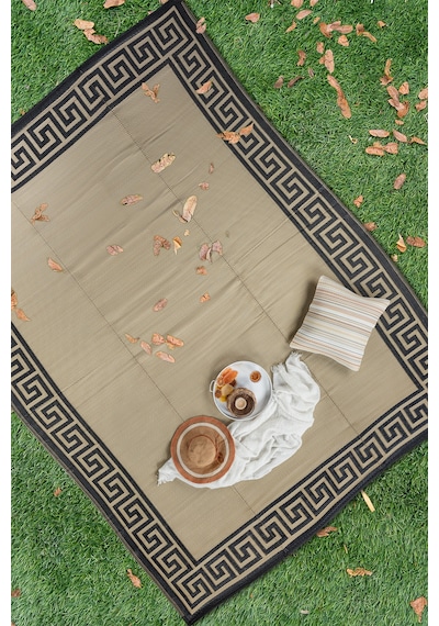 Savana Xl Plaj Kamp Karavan Piknik Bahçe Halısı Balkon Teras Hasır Mat Savan Halı 240x330 Kahverengi - Krem