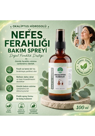 % 100 Doğal Saf Okaliptus Hidrosolü Ağız Bakımı 100 Ml
