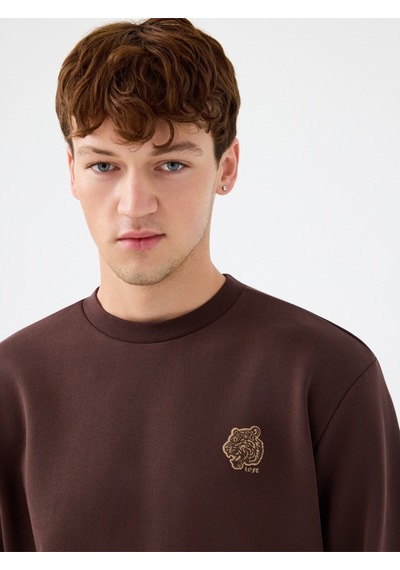 Erkek Sweat Lf2041388 Brown Kahverengi