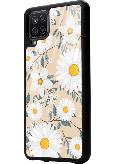 Samsung Uyumlu A12 Büyük Papatya Tasarımlı Glossy Telefon Kılıfı Çok Renkli