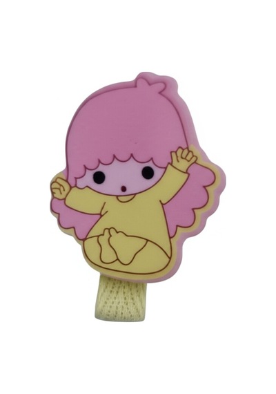 Sevimli Pembe Karakter Figürlü Çocuk Toka Yumuşak Silikon, Kaymaz 5992 Pembe