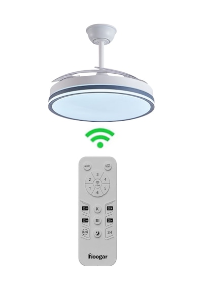 Hoogar German Kuhle Antrasit Tavan Vantilatörü 3 Renk Led Gizli Pervaneli Kumandalı Dimmer Ayarlı Bl Sistem Isınmaz Motor
