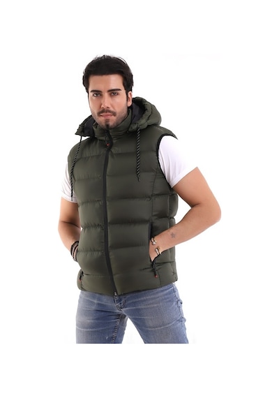 Euromoda Everest Erkek Spor Günlük Silikon Dolgu Çıkartılabilen Fermuarlı Haki