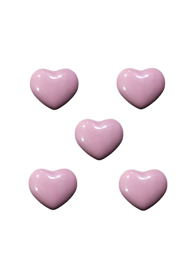 5 Adet Tomurcuk Porselen Çocuk Odası Pembe Kalp Mobilya Kulp Pembe