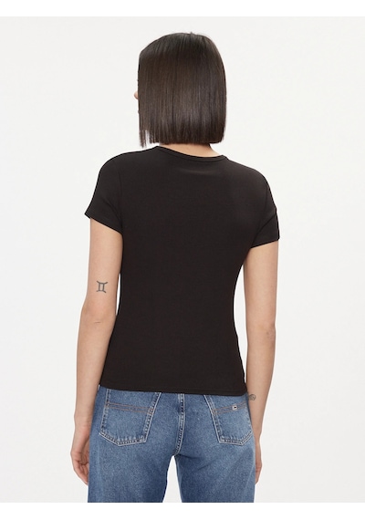 Tommy Hılfıger Kadın T-shırt Dw0dw17383-bds SIYAH