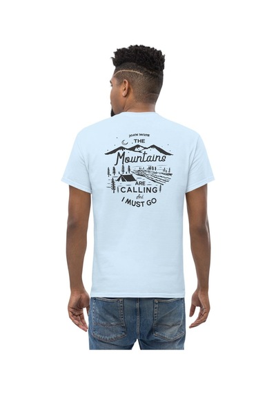 Wildstyle The Mountains Are Calling I Must Go Dağcı Baskılı Unisex Pamuklu Tişört Bebe Mavi