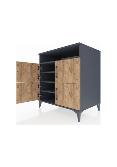 Kronos Şifonyer 4 Raflı 4 Kapaklı 88x59x96 Antrasit-çam Antrasit