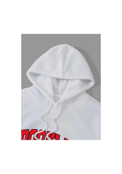 Tarzsokak Unisex Kadın/erkek Harajuka Sokakt Yazılı Grafik Sweat Beyaz