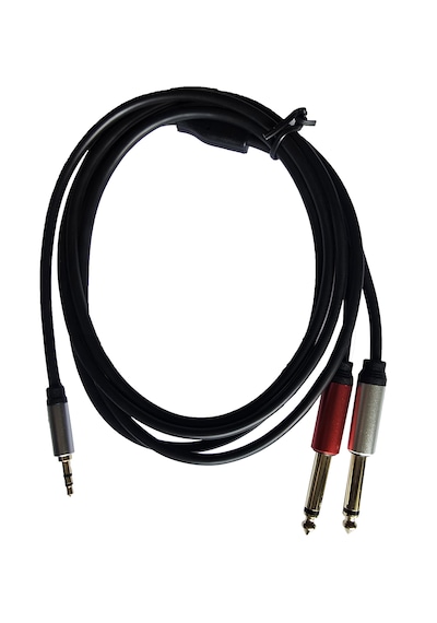 3.5 Mm Stereo To 2x 6.35 Mm Çivi Jak Profesyonel Amfi Mikser Telefon Ses Kablosu 1.8 Metre