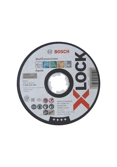 Bosch X-Lock 125x1 Multi Material Rapido Düz Kesici Disk