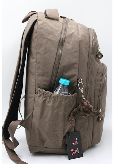 Suya Dayanıklı Krinkıl Kumaş Vizon Unisex Okul Çantası 18