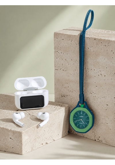 Bluetooth 5.4 Kablosuz Kulaklık Yeşil Askılı Analog Charm Saat İk