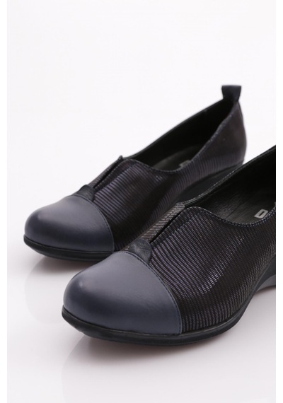 Dgn 2331 Kadin Lastik Detayli Dolgu Taban Comfort Ayakkabi 2331-2-R1078 Lacivert
