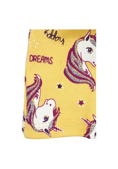 Bebegen Kız Bebek Sarı Gri Simli Pembe Unicorn Desenli Bere 0-6 Ay Çok Renkli