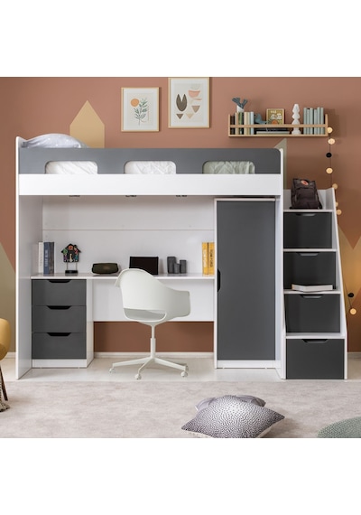 Ranza, Münih Ranza Masa Dolap - Antrasit - 1 Adet Comfort Yatak 90 x 200