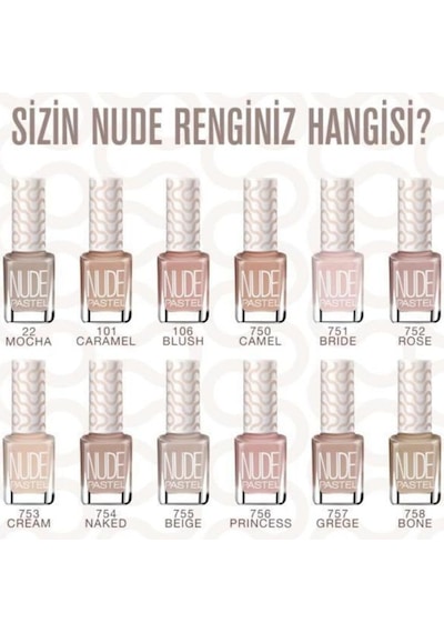 Pastel Oje Nude 4'lü 54.set 763-751-755-767