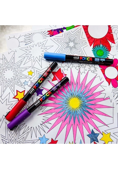 Uni Posca Markör Kalem 3m Set 0.9-1.3 Mm Keçe Uçlu 12'li Set