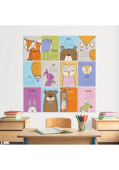 2026 Takvim, Sevimli Hayvanlar Duvar Takvimi, A4 Poster Takvim, 33x48 Cm Poster Takvim, Renkli Ve Eğ