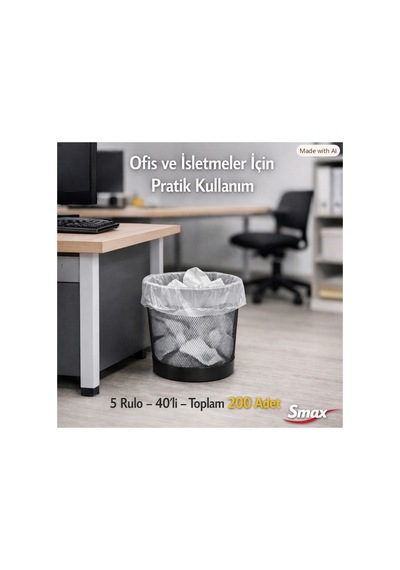 Mini Boy Çöp Torbası 40x50 Cm Şeffaf 200 Lü 5 40 Ev & Ofis Tipi Küçük Çöp Poşeti