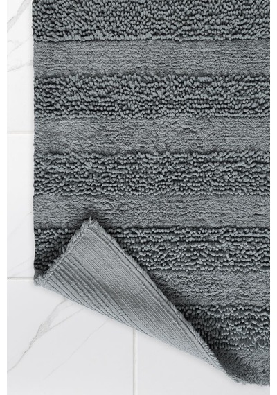 Macaroni 2'li Pamuk Banyo Paspas Seti Yumuşak Dokulu Gri Yıkanabilir 60x100 + 60x50cm, Mx001g