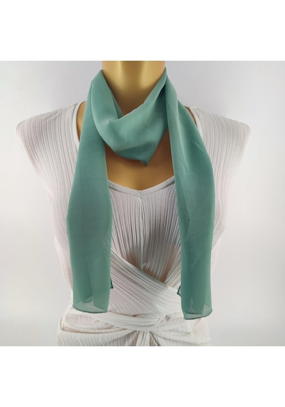 Tedz Collection Paredora Yosun Yeşili Uzun Fular Çok Renkli