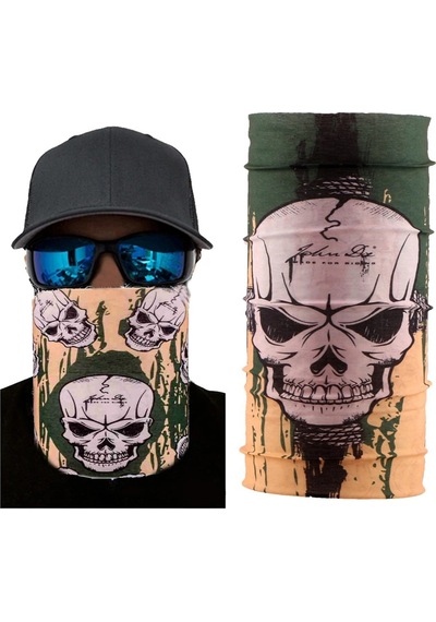 Mey İthalat Motorcu Boyunluk Baf Buff Bandana 25x48 Cm Model 5 Haki Yeşili