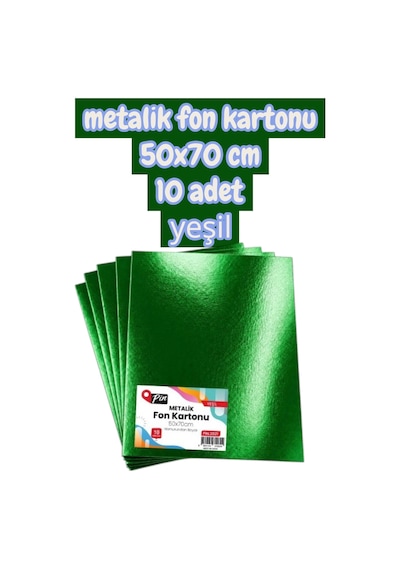 Yeşil Metalik Fon Kartonu 50x70 Cm 10 Adet 1