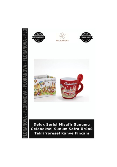 Delux Serisi Misafir Sunumu Geleneksel Sunum Sofra Ürünü Tekli Yöresel Kahve Fincanı Çok Renkli