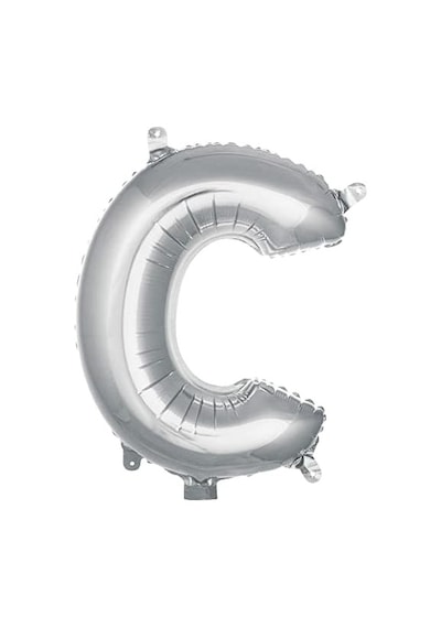 C Harfi 16 İnç Gümüş Renk Folyo Balon 36 Cm Gümüş 256
