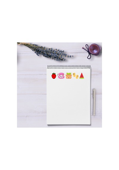 74 Adet Kawai Cute Sticker Seti - Etiket Seti Scrapbook Bullet Journal Çok Renkli