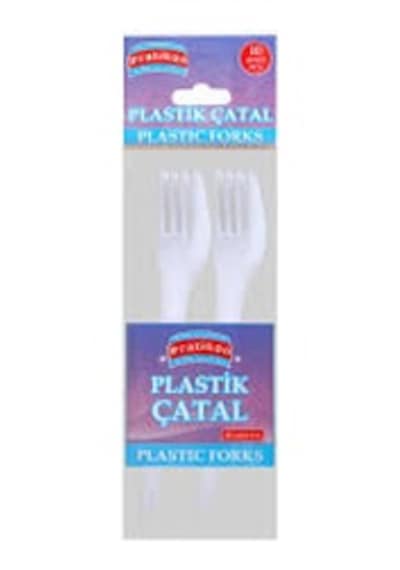 Pratikon Plastik Piknik Çatalı 10 Adet 50'li Paket Diğer
