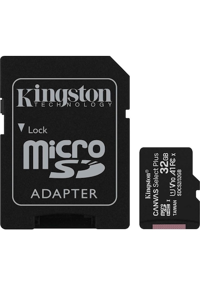 Kingston Canvas Select Plus SDCS2/32GB 32 GB MicroSDHC Class 10 UHS-I Hafıza Kartı + Adaptör