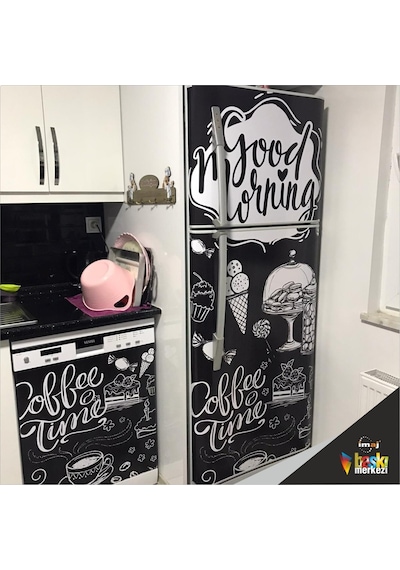 Buzdolabı Ve Bulaşık Makinesi Kapak Folyo Kaplama Coffee Time (382550647)