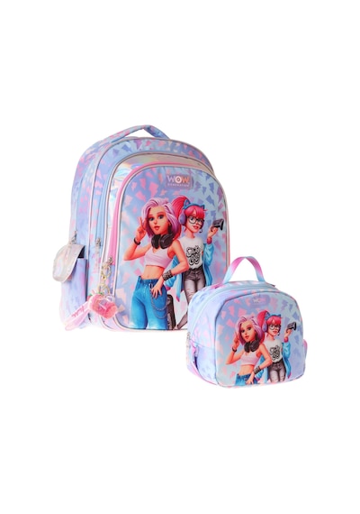 Wow Generation Cool İkili Okul Çanta Seti - Mavi - Pembe Cool Desenli Kız Çocuk Setwg-w6039b Çok Renkli