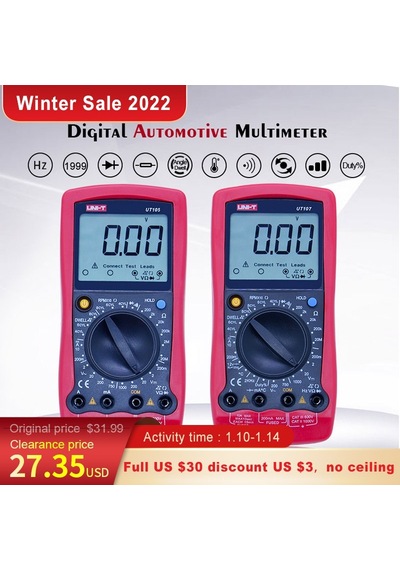 Ut105-unı-t Ut105 Ut107 Otomobil Dijital Multimetre Ac Dc Voltaj Dc Akım Ölçer Ohm Diyot Test Cihazı Motor Hızı Ölçüm Bekleme/tach
