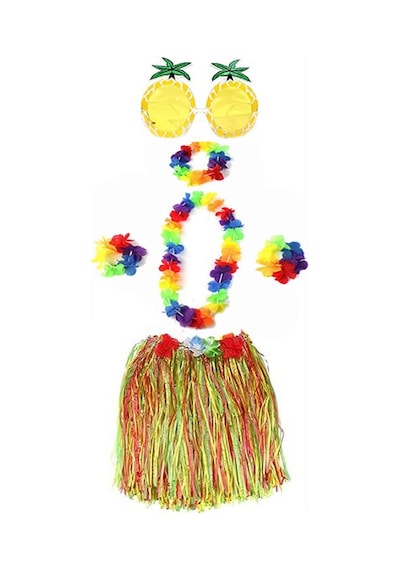 Yetişkin Ve Çocuk Uyumlu Luau Aloha Hawaii Rengarenk 40 Cm Etek Ananas Şekilli Gözlük Hawaii Semeglbl - 41 Kolye R