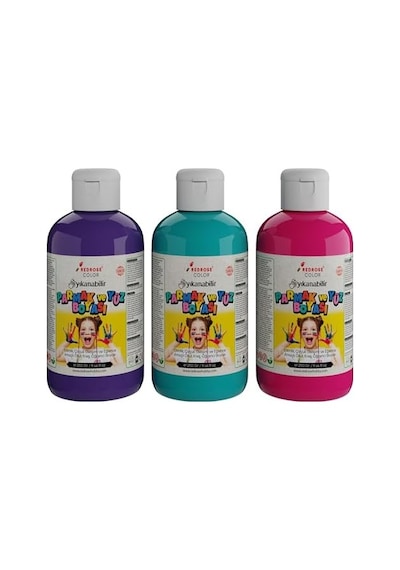 Mor, Fuşya, Turkuaz Parmak Boyası 3'lü Set 3x250 Gr Diğer