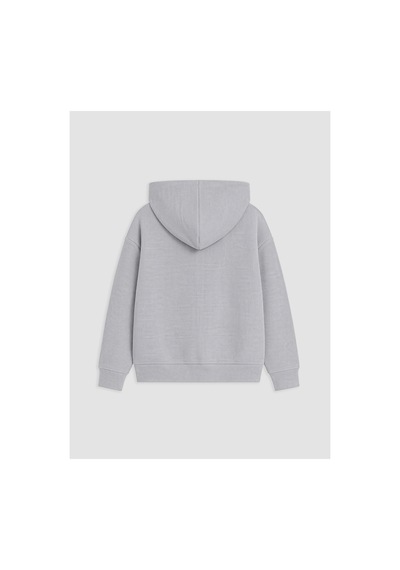 Lc Waikiki Alıta Cıty Farkıyla Lcw Kids Gri İnterlok Düz Loose & Bol Kız Çocuk Fermuarlı Sweatshirt Gri - 930966611 Gri