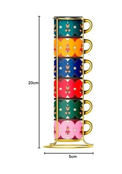 Bialetti İstiflenebilir 6'li Kahve Fincanı "teddy Bear" Çok Renkli