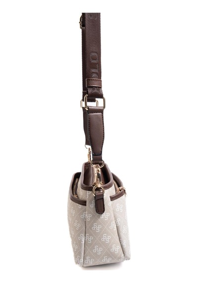 Silver Polo Sp1184 Kadın Çapraz Çanta Monogram Taş-kahve