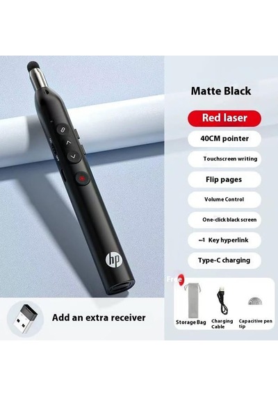 Hp Wireless Telescopic Presentation 2.4g Kablosuz Sunum Kumandası, Usb Alıcılı, Kırmızı İşaretleyici, Dokunmatik Kontrol, Teleskopik Tasarım, Şarjlı Sunum Pointer Ss232