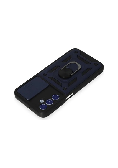Samsung Galaxy M34 5g Kılıf Pars Lens Yüzüklü Silikon - Lacivert Çok Renkli