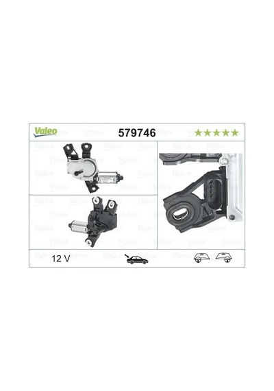 Vw Tiguan Silecek Motoru Arka 2008-2018 Valeo 579746