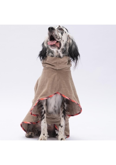Bej Bogota Köpek Bornozu-köpek Kurulama Havlusu- Kedi Köpek Kıyafeti