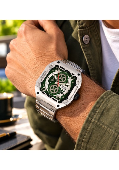 Ferrucci Fc26088 Kare Kadran Fonksiyonları Aktif Takvimli 45 Mm Kasa Çap Erkek Kol Saati Gümüş