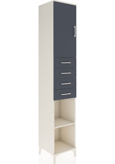 Hyperion Dolap 4 Raflı 4 Çekmeceli Tek Kapaklı 44x44x243 Aytaşı-antrasit Aytası