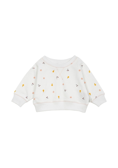 Antebies Organik Beyaz Kız Bebek Sweatshirt Çok Renkli
