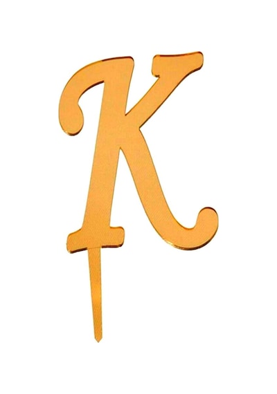 Aynalı Altın Pleksi K Harfi