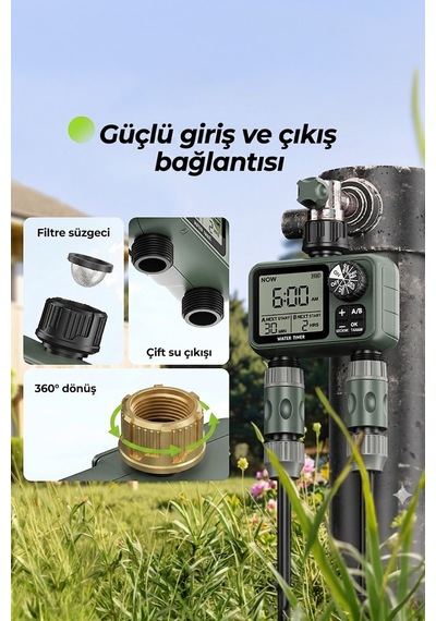 Profesyonel Otomatik Sulama Kontrol Ünitesi - Çift Çıkışlı & Manuel Modluakıllı Sulama Sistemi Ipx5